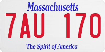 MA license plate 7AU170