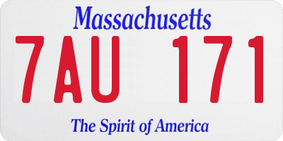MA license plate 7AU171