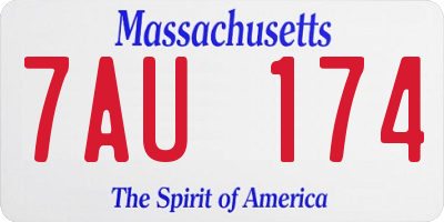 MA license plate 7AU174