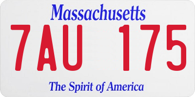 MA license plate 7AU175