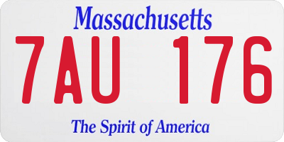 MA license plate 7AU176