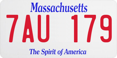 MA license plate 7AU179