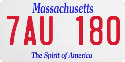MA license plate 7AU180