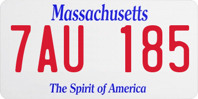 MA license plate 7AU185