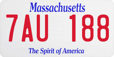 MA license plate 7AU188