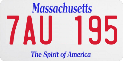 MA license plate 7AU195