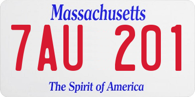 MA license plate 7AU201