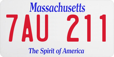 MA license plate 7AU211