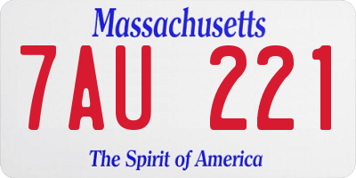 MA license plate 7AU221