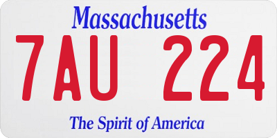 MA license plate 7AU224