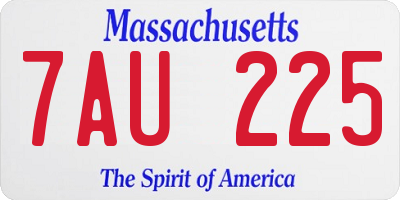 MA license plate 7AU225