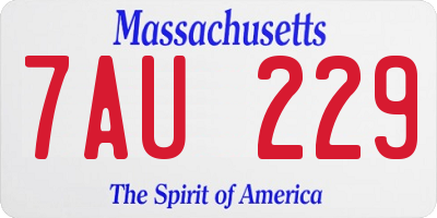 MA license plate 7AU229
