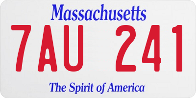 MA license plate 7AU241