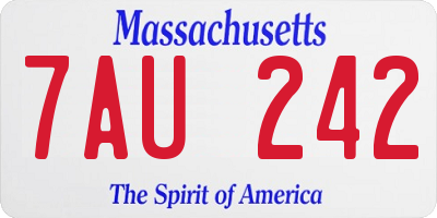 MA license plate 7AU242