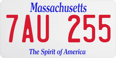 MA license plate 7AU255