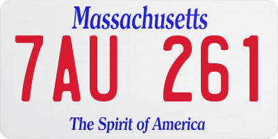 MA license plate 7AU261