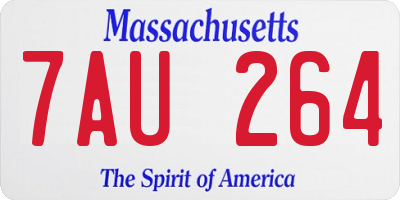 MA license plate 7AU264