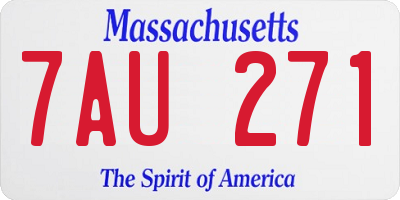 MA license plate 7AU271
