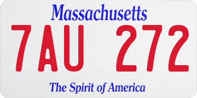 MA license plate 7AU272
