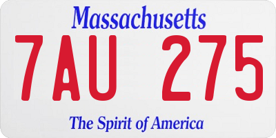 MA license plate 7AU275