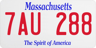 MA license plate 7AU288