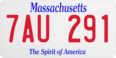 MA license plate 7AU291