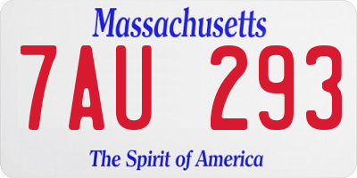 MA license plate 7AU293