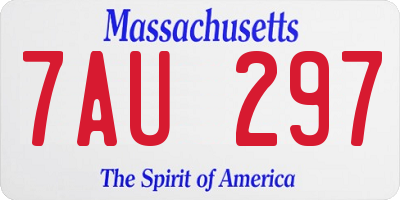 MA license plate 7AU297
