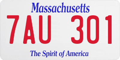 MA license plate 7AU301
