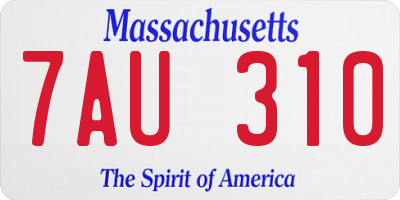 MA license plate 7AU310