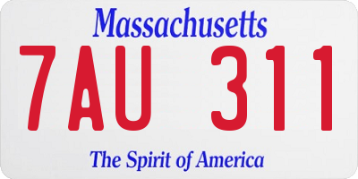MA license plate 7AU311