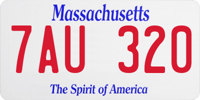 MA license plate 7AU320