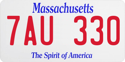 MA license plate 7AU330