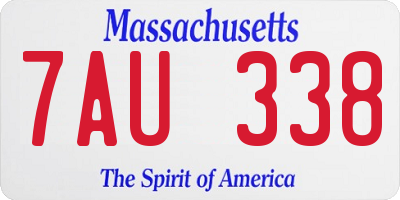 MA license plate 7AU338