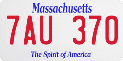 MA license plate 7AU370