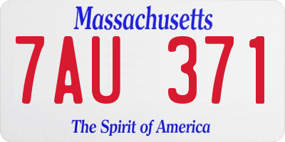 MA license plate 7AU371