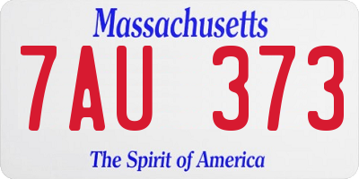 MA license plate 7AU373