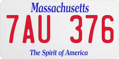 MA license plate 7AU376