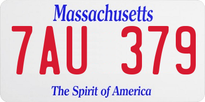 MA license plate 7AU379