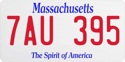 MA license plate 7AU395