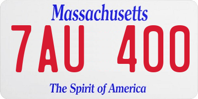 MA license plate 7AU400