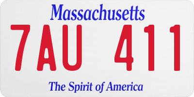 MA license plate 7AU411