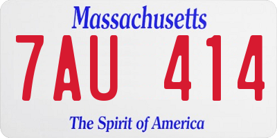 MA license plate 7AU414