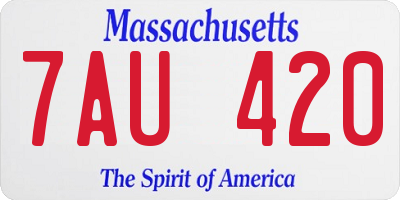 MA license plate 7AU420