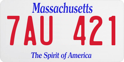 MA license plate 7AU421