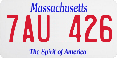 MA license plate 7AU426
