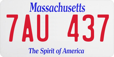 MA license plate 7AU437