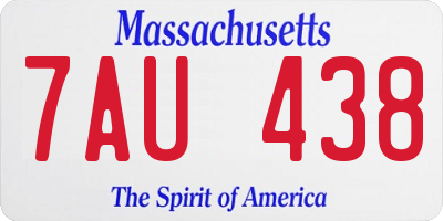 MA license plate 7AU438