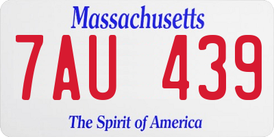 MA license plate 7AU439