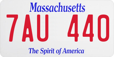 MA license plate 7AU440